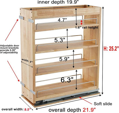 DINDON Pull Out Spice Rack Cabinet Organizer - Image 3