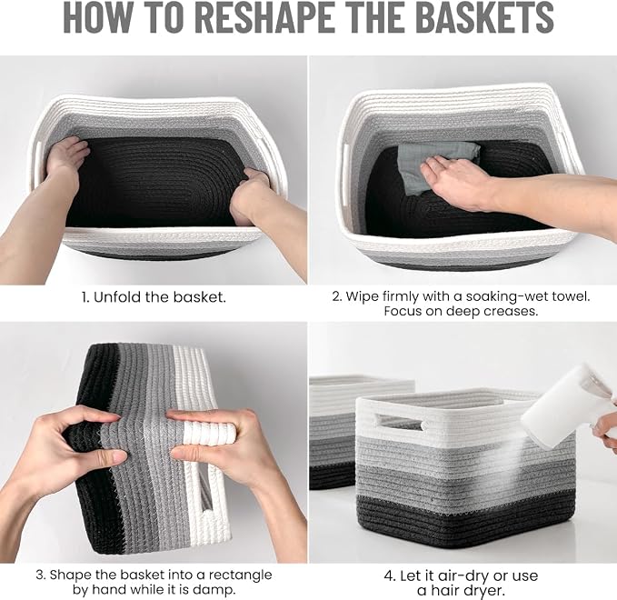 5 Pack Woven Storage Baskets, Decorative Storage Bins - Image 6