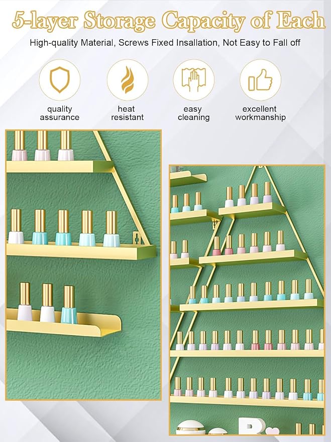 EBANKU 6PCS Nail Polish Racks 5 Tiers Nail Polish Shelf - Image 5