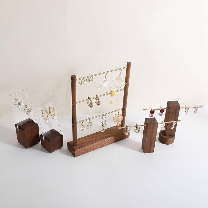 GemeShou Walnut earrings display stand - Image 9