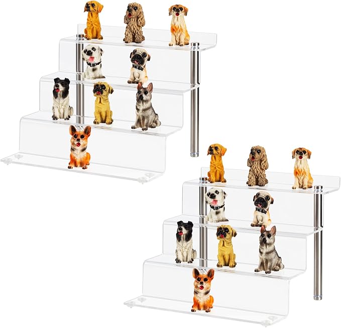 Acrylic Riser Shelf 4 Tier Clear Display Stand by CECOLIC