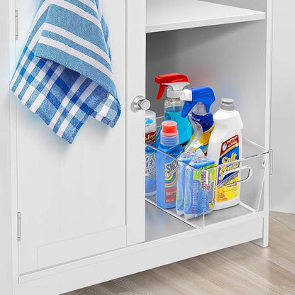 Sorbus 2 Pack Medium Clear Plastic Storage Bins, Refrigerator, Under Sink - Image 2