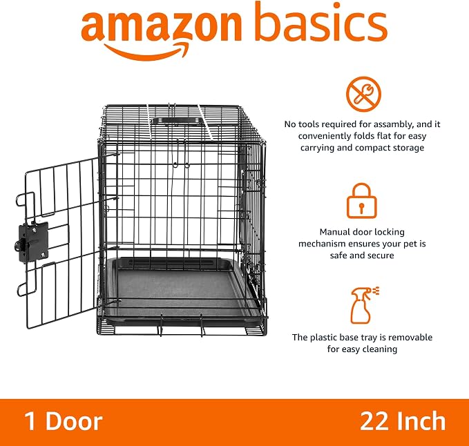 Amazon Basics Durable, Foldable Metal Wire Pet Crate - Image 2