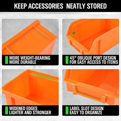 SWANLAKE GARDEN TOOLS 30-Bin Wall-Mounted Storage Bins, Heavy-Duty Garage Tool - Image 3