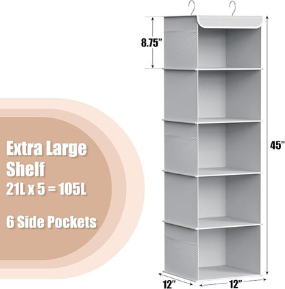 Simple Houseware 5 Shelf Hanging Closet Organizer - Image 3