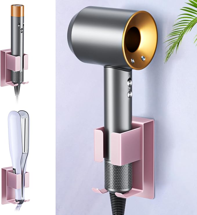 Hair Straightener Holder Wall Mounted Blow Dryer Holder, Blow Dryer and Curling by WAYASI