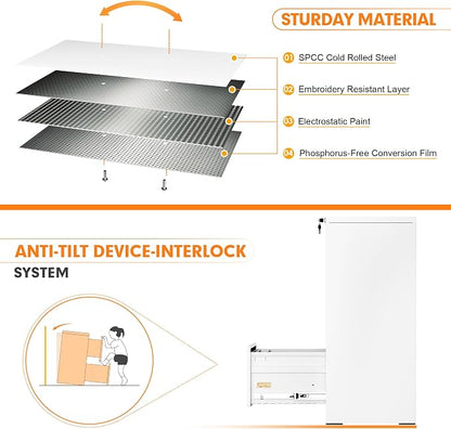 INTERGREAT 3 Drawers File Cabinet - Image 5