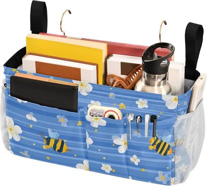 Blue Striped Sakura Bees Bedside Caddy - Image 3