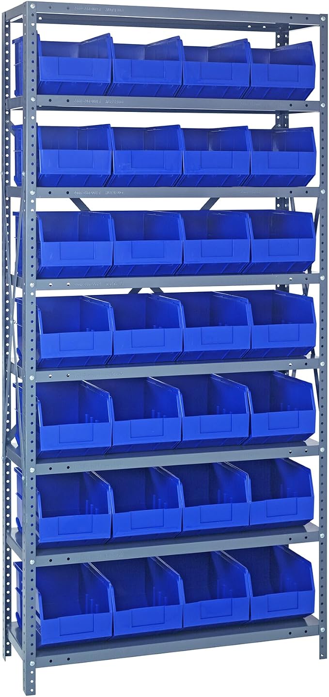 QUANTUM STORAGE SYSTEMS 2475-483BL Solid Heavy Duty 8 Shelves 28 Stackable by QuantumStorageSystems
