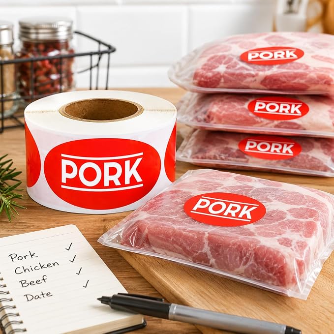 Pork Labels Stickers 500PCS, 1.75" x 1" Meat Labels - Image 3