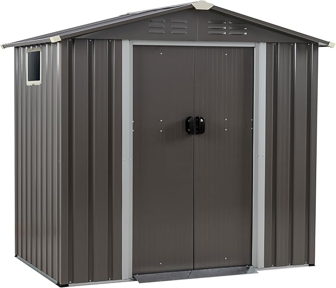 Vongrasig 6x4 FT Outdoor Storage Shed, Metal Graden Shed - Image 7