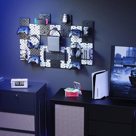 PEGZONE Controller and Headphone Holder Wall Mount, Modular Gaming Pegboard - Image 7