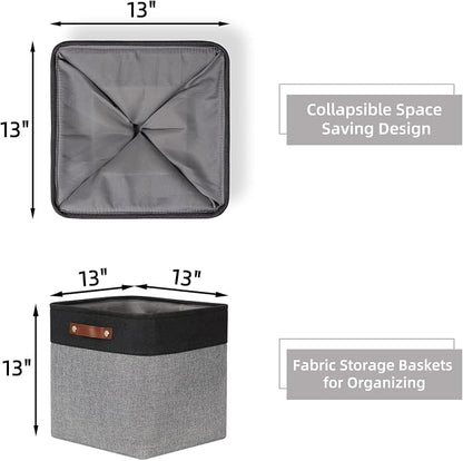 HNZIGE Storage Foldable Baskets Cubes Set Fabric Bins - Image 2
