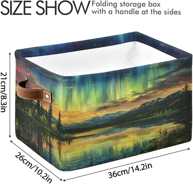 Iridescent Northern Lights Tree Storage Bins Box Foldable Shelf Basket - Image 3