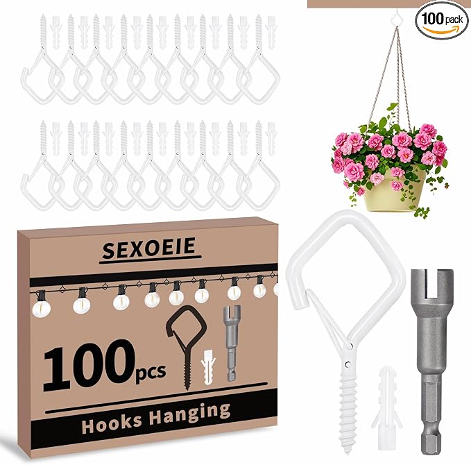 100 PCS White Eye Screw Hooks for Hanging Heavy Duty by Unknown