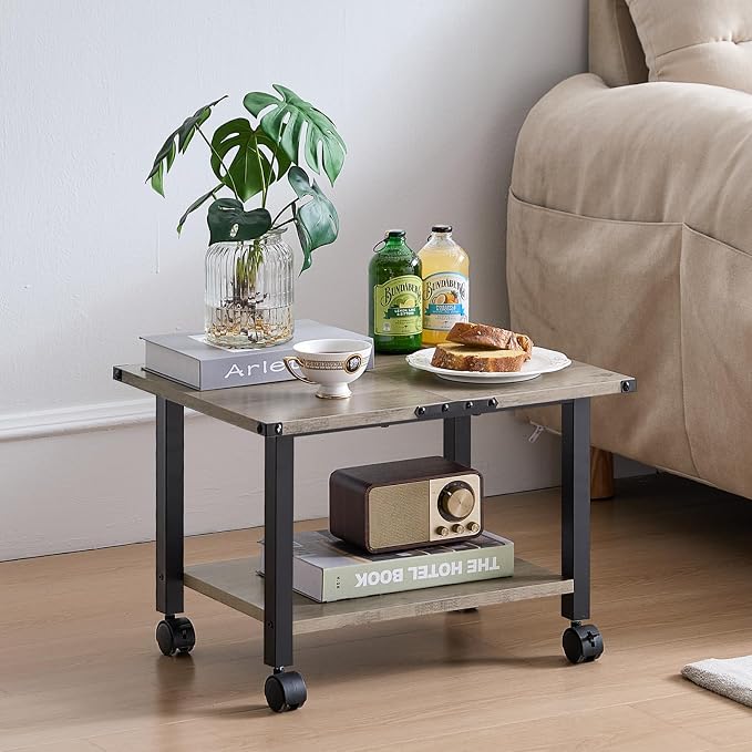 Lerliuo Under Desk Printer Stand, 2-Tier Industrial Mobile Printer Table - Image 5
