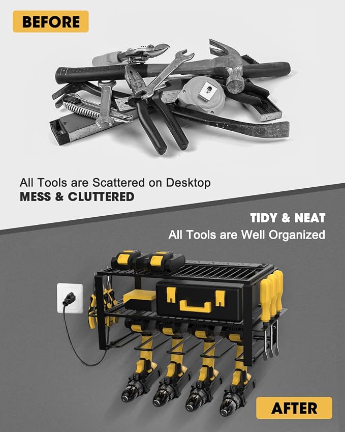 Wall Mount Power Tool Organizer and Charging Station - Image 3