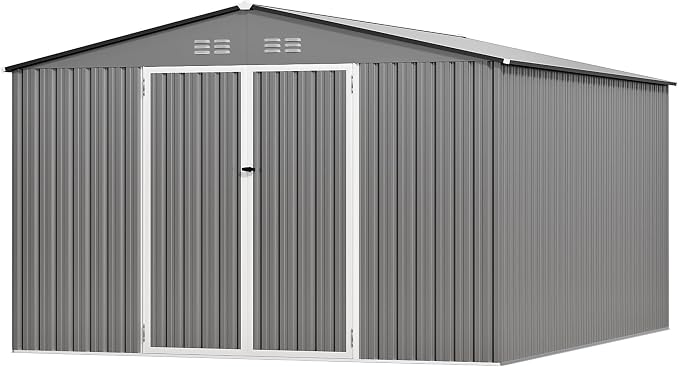 10 x 12 FT Outdoor Storage Shed, Heavy Duty Metal Shed - Image 8