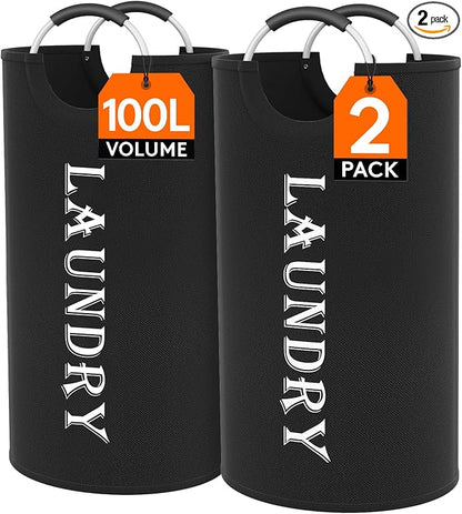 Lifewit 100L 2-Pack Large Laundry Basket, Collapsible Laundry Hamper by Lifewit