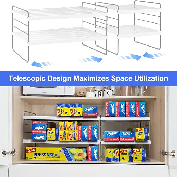 Cirhy Pantry Organizers and Storage, 3 Tiers Expandable Foil and Plastic Wrap - Image 4
