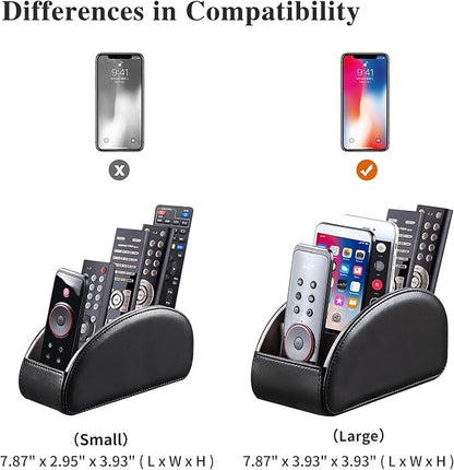 All-in-One Leather TV Remote Control Holder Black - Image 3