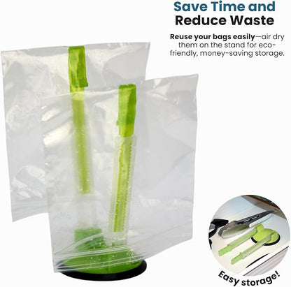Jokari Adjustable Baggy Rack Stand 4-Pack, Hands-Free Freezer Bag Holder - Image 5