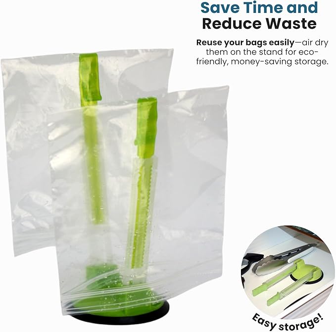 Jokari Adjustable Baggy Rack Stand 2 Pack Hands Free Food Storage Bag Holder - Image 5