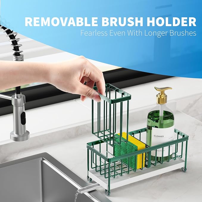 Cisily Sponge Holder for Kitchen Sink, Sink Caddy Organizer - Image 4