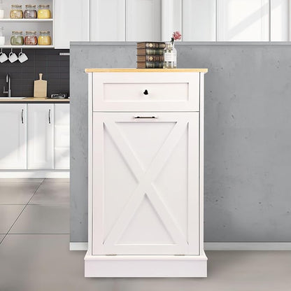 Betterhood Tilt Out Trash Cabinet 10 Gallon Wooden Free Standing Laundry Sorter by Betterhood
