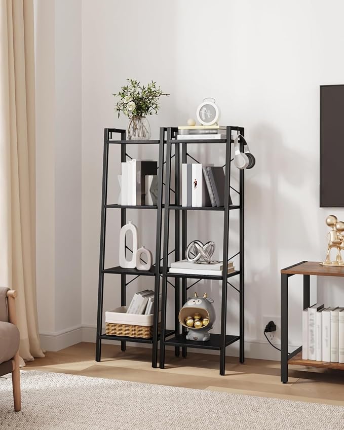 Hzuaneri Ladder Shelf, Freestanding Corner Storage Shelf | Bookcase - Image 3