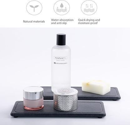 2 Pcs Water Absorbing Stone Trays, Kitchen/Bathroom Sink Soap Dish, Diatomite - Image 2