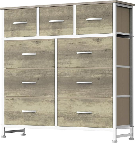 DUMOS 9 Drawer Dresser for Bedroom, Storage Organizer Chest of Drawers | Fabric by DumosLifestyle