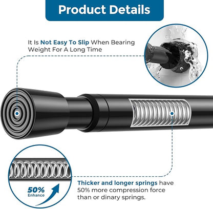 AIZESI 1-Pack Spring Tension Curtain Rod & 2 Holders, 26-39 Inch, no drilling - Image 8