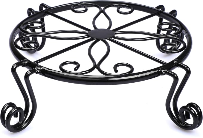 Black Plant Stand for Flower Pot Heavy Duty Potted Holder Indoor Outdoor Metal by Autopromake