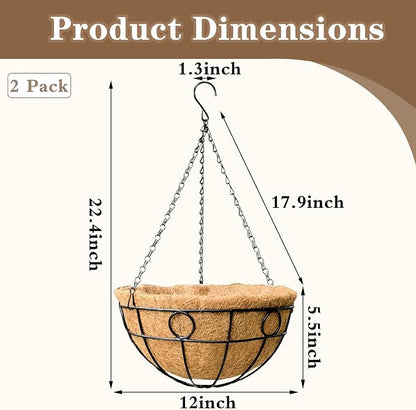 EIMQUVW Outdoor Hanging Planter Set Durable Hanging Baskets - Image 4