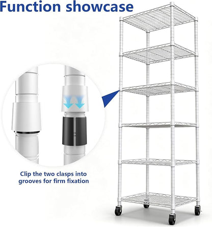 REGILLER 6 Wire Shelving Steel Storage Rack Adjustable Unit Shelves - Image 6