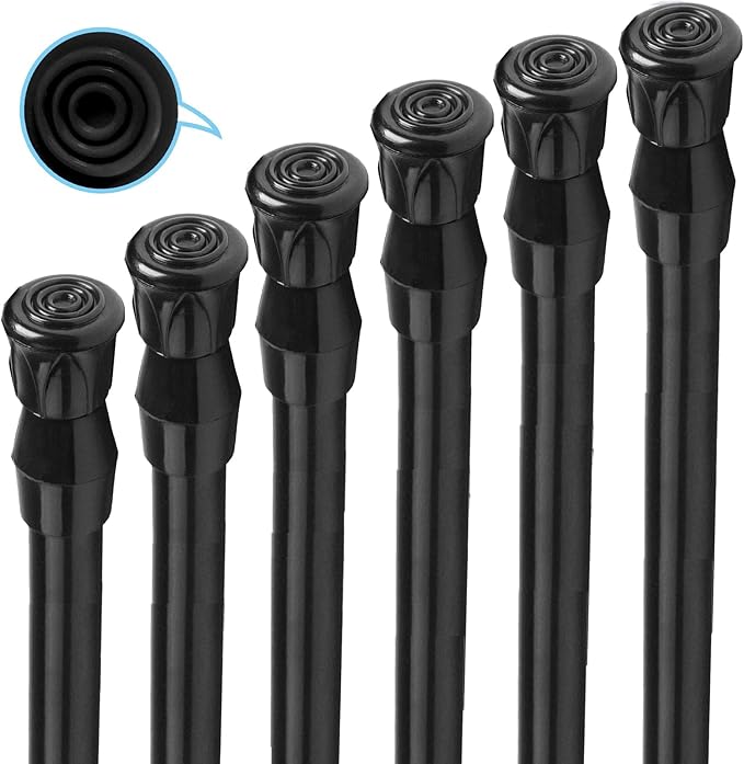 6 Pack Small Tension Rods 15.7 in to 28 Curtain Rods Window Rods in Extendable by HILLHOME