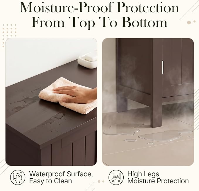 SUPER DEAL Modern Bathroom Floor Storage Cabinet - Image 6
