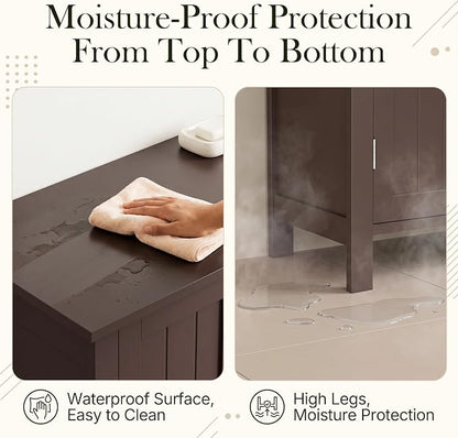 SUPER DEAL Modern Bathroom Floor Storage Cabinet - Image 6