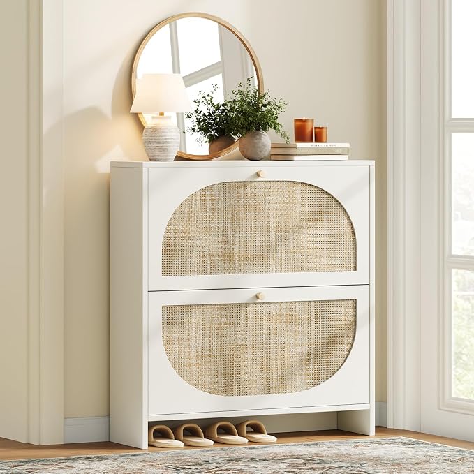 Nicetree Shoe Cabinet Storage for Entryway Slim 9.5" Freestanding Floor Base by Nicetree