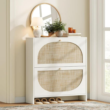 Nicetree Shoe Cabinet Storage for Entryway Slim 9.5" Freestanding Floor Base by Nicetree