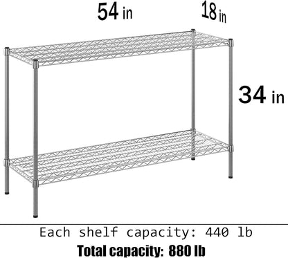 18" Deep x 54" Wide x 34" Height Wire Shelving Kit | 2-Tier | NSF Commercial - Image 3