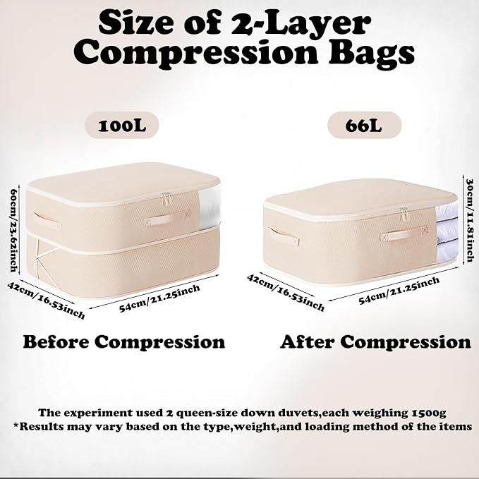 Compression Storage Bags for Bedding, 2 Pack Large Vacuum Sealer Bags - Image 2