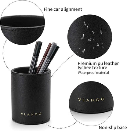 Vlando Office Desk Organizer Leather Desktop Organizer Caddy - Image 5