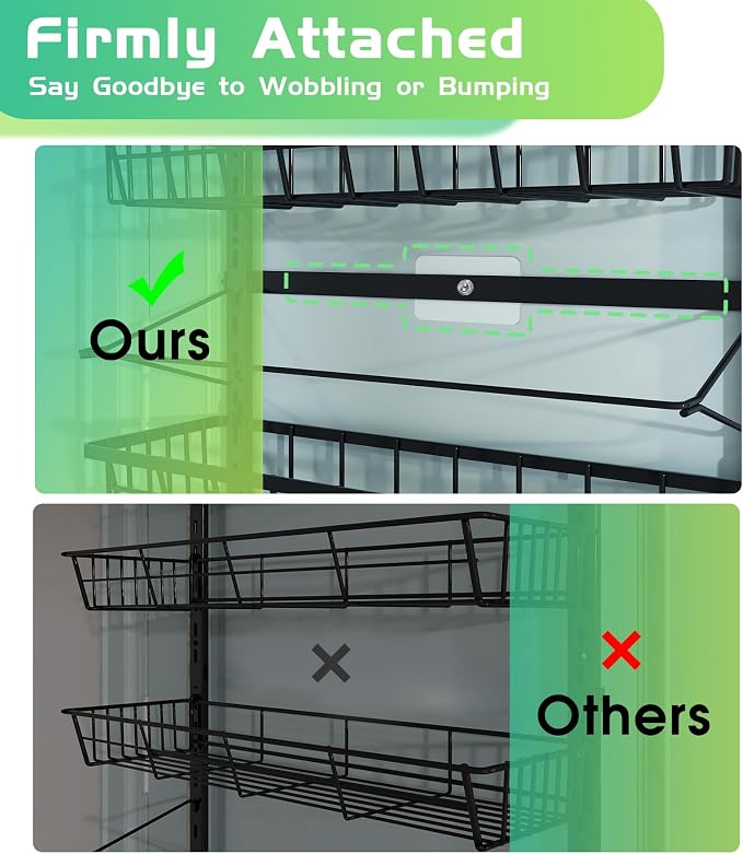 Mefirt 10-Tier Over The Door Pantry Organizer, 2 in 1 Wall Mount & Hanging | - Image 3