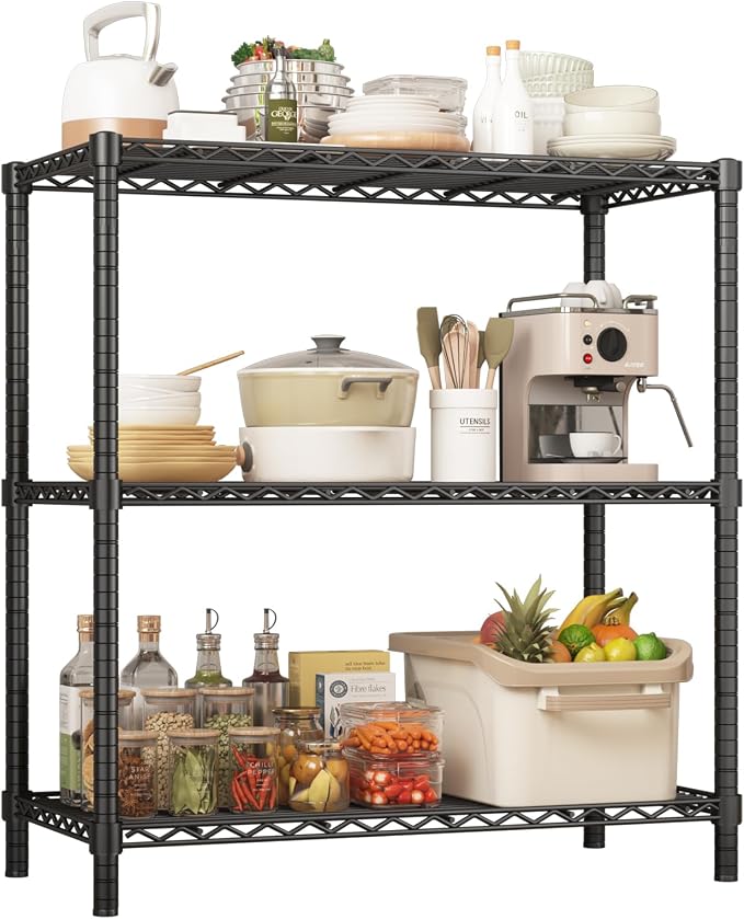 ROOMTEC 3-Tier Heavy Duty Wire Shelving Unit, 1200 lbs Total Capacity by ROOMTEC