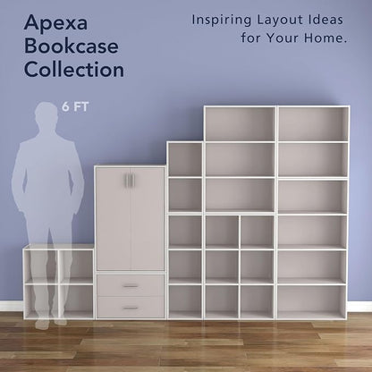 Homes: Inside + Out Apexa 4-Tier Cube Storage Organizer Shelves, Stackable Wood - Image 9