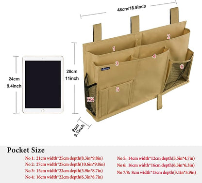 Surblue Bedside Caddy Hanging Bed Organizer Storage Bag Pocket - Image 5