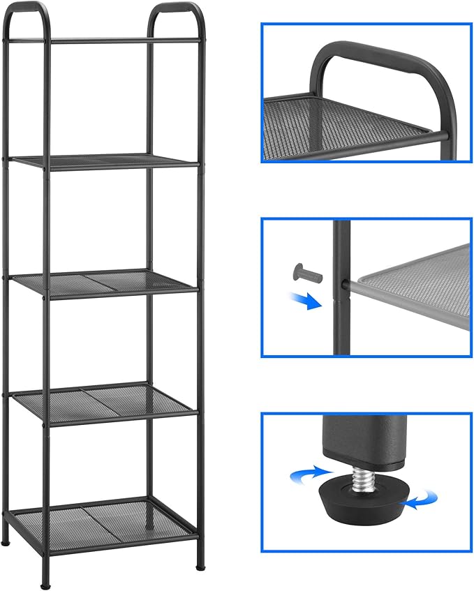 MAX Houser Storage Rack with Shelf, Industrial Style Extendable Plant Stand - Image 4