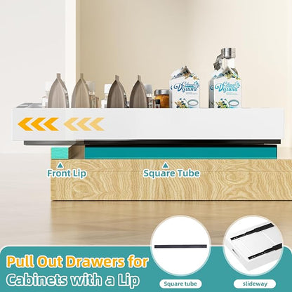 HBL' 2 Pack | 21" Deep Pull Out Cabinet Organizer Adhesive, Width Expandable - Image 5
